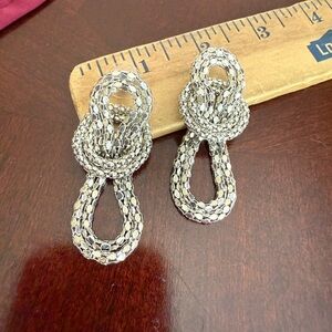 Vintage Silver Tone Pierced Earrings